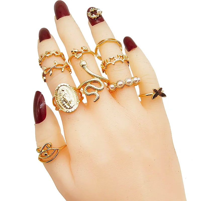 Chic Gold Rings Set for Women